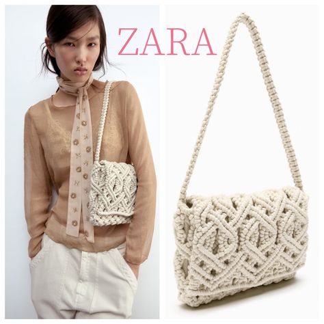 Zara Macrame Bag, Stylish Sewing Patterns, Macrame Pillow, Simpul Makrame, Pola Macrame, Macrame Purse, Macrame Bags, Macrame Dress, Crochet Poncho Patterns