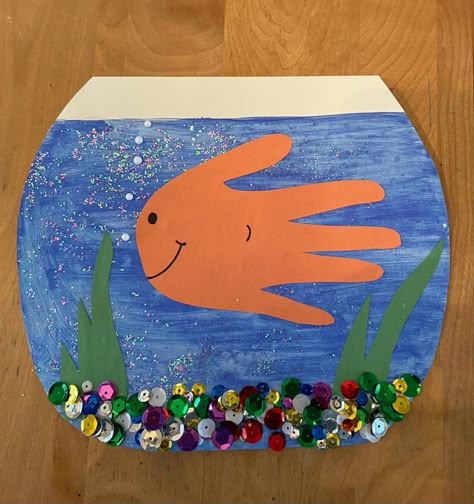 Pet Fish Crafts Preschool, Fish Bowl Crafts Preschool, Preschool Fish Crafts, Fish Bowl Preschool Craft, Fish Aquarium Craft Preschool, Preschool Fish Crafts Art Projects, Under The Sea Art Activities, My Pet Fish Craft, Fish Bowl Craft