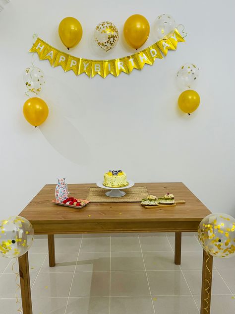 Minimal birthday decor #minimalbirthdaydecor #simplebirthdaydecor #yellowdecor Minimal Birthday Decor, Birthday Decorations At Home, Happy Birthday Decor, Sunset Quotes, Birthday Decor, Quotes Life, Birthday Decorations, At Home, Happy Birthday