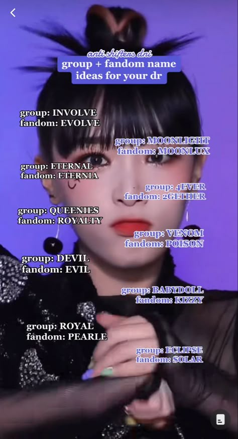 Fake Kpop Fandom Name, Aesthetic Kpop Group Names Ideas, K Pop Group Ideas, Fake Kpop Group Ideas, Idol Group Name Ideas, Group Name Ideas Kpop, Kpop Group Concept Ideas, Fake Kpop Group Name Ideas, Fandom Name Ideas