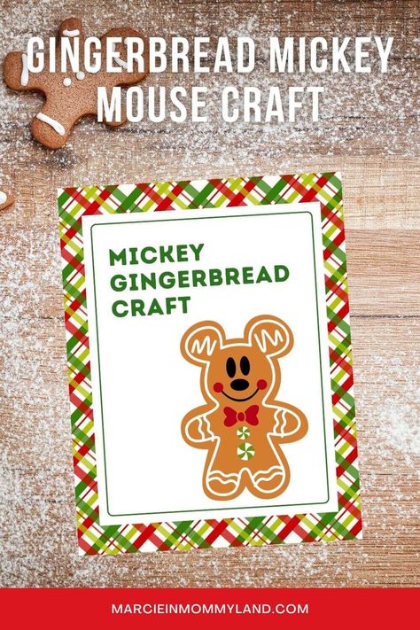 Mickey Christmas Door Decor For School, Low Prep Christmas Crafts For Kids, Mickey Mouse Christmas Bulletin Board, Gingerbread Mickey Mouse, Disney Christmas Crafts For Kids, Disney Christmas Printables, Disney Christmas Classroom Door Ideas, Disney Paper Crafts, Diy Mickey Mouse Decorations