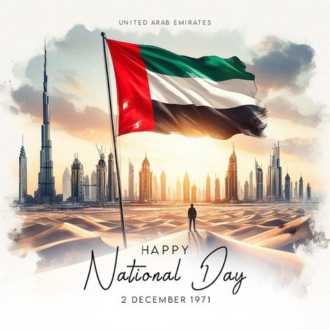 United Arab Emirates Flag, Emirates Flag, Uae Flag, Square Poster, Uae National Day, 2 December, Flag Day, Social Media Post Design, National Day