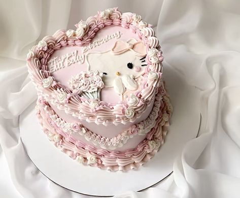 20 Birthday Cake, Hello Kitty Birthday Cake, Sweet 15 Party Ideas, Sweet 15 Party Ideas Quinceanera, 20th Birthday Party, Hello Kitty Birthday Party, 18th Birthday Cake, Cute Baking, Hello Kitty Cake