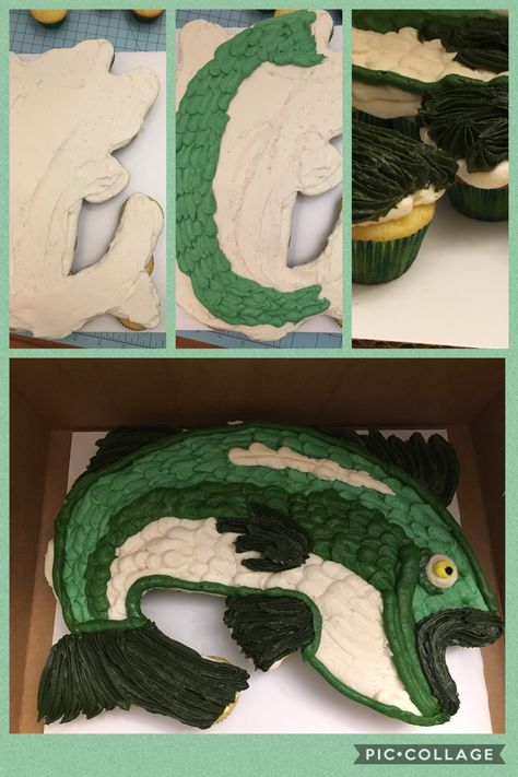 Cupcake Pull Apart, Fresh Water Fishing, Pull Apart Cupcake, Fish Cake Birthday, Fishing Themed Birthday Party, Fishing Cupcakes, Birthday Surprises, Pull Apart Cupcake Cake, Pull Apart Cake