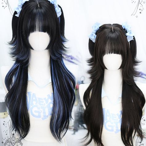 Accessories not included. Wig Material Wig Length(cm)(inch) Max Heat Temperature(F)(C) High Temperature Synthetic 60-65/23.62-25.59 180*F/82*C Hair Styles Wig, Vampire Wig, Curly Wig Hairstyles, Hairstyles Wig, Oc Hair, Pretty Wigs, Wigs Hairstyles, Black Hair Wigs, Kawaii Hair