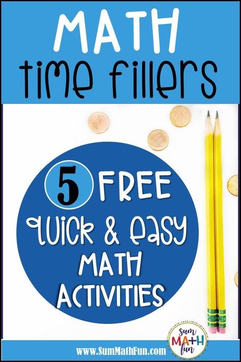 FREE time filler activities for your classroom. No prep! Easy and quick classroom time fillers to keep your students engaged and help with positive classroom behavior. Turn waiting time into learning time! Click the pin to find all the details and download your FREE classroom time fillers printable. #timefiller #classroommanagement #tpt #kindergarten #1stgrade #2ndgrade #3rdgrade #4thgrade #5thgrade Classroom Time Fillers, Time Filler Activities, Free Science Printables, Easy Math Activities, Free Math Printables, Easy Math, Fun Math Activities, Classroom Freebies, Math Strategies