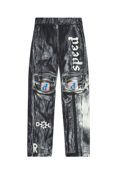 P-FERGY-B Man: Pants with trompe l'oeil biker print | Diesel Diesel Living, Diesel Store, Man Pants, Biker Pants, Movie Themes, Fitted Trousers, Biker Style, First Look, Flap Pocket