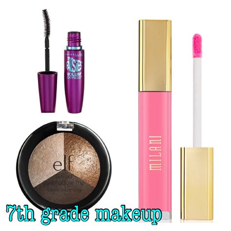 Cute girly makeup for 7th graders like me Makeup For 7th Graders, Makeup For Middle School, Cute Girly Makeup, Girl Emergency Kit, 7th Grade Makeup, Makeup Business Ideas, Middle School Makeup, 7th Grade Outfits, Middle School Hairstyles