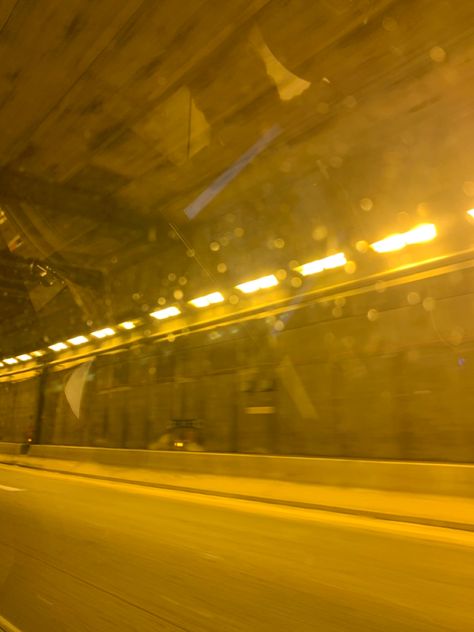 Car Tunnel Aesthetic, Yellow Night Aesthetic, Yellow City Aesthetic, Yellow Car Aesthetic, Yellow City Lights, Color Asethic, Yellow Lighting Aesthetic, Althea Core, Cyberpunk Apartment