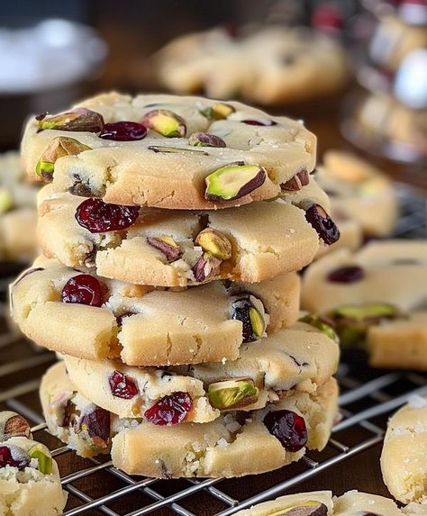 Currant Cookies, Cranberry Pistachio Shortbread Cookies, Cranberry Pistachio Shortbread, Rosemary Cookies, Pistachio Shortbread Cookies, Pistachio Shortbread, Cookies With White Chocolate, Cranberry Pistachio, Cookies Brownies