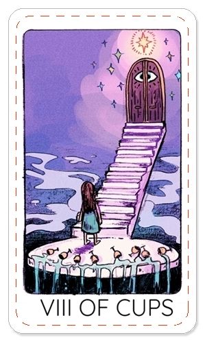 8 Of Cups Tarot, Eight Of Cups Tarot, Tarot Inspiration, Tarot Cups, Eight Of Cups, Animal Tarot, Cups Tarot, Tarot Magic, Tarot Tips