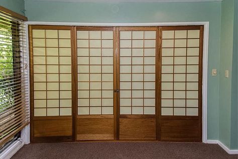 Shoji Products | Shoji Hawaii | Sliding Doors, Windows, Pocket Doors & Wardrobe Doors Cafe Design Simple, Japanese House Ideas, Shoji Screen Doors, Japanese Sliding Doors, Hawaiian House, Shoji Doors, Bamboo Frames, Shoji Screens, Doors Wardrobe