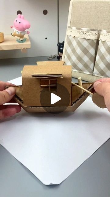 Boat Diy Kids, Boat Making Craft, How To Make A Boat, Cardboard Boat Diy, Paper Boat How To Make, Making A Boat Out Of Cardboard, Diy Boat Craft, Clay Kindergarten, Handicrafts Ideas