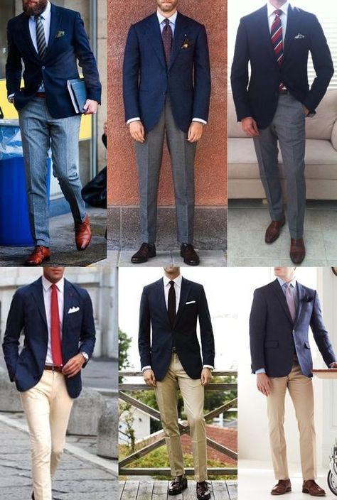 What to Wear With a Navy Blazer | The Art of Manliness Outfit Elegante Hombre, Blazer With Jeans Men, Navy Blue Blazer Outfit, Blue Blazer Outfit Men, Navy Blazer Outfits, Sport Coat Outfit, Navy Blazer Men, Blue Blazer Outfit, Blue Blazer Men