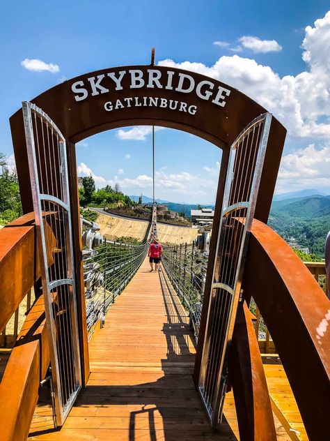 Gatlinburg Tennessee Sky Bridge, Gatlinburg Sky Bridge, Sky Bridge Gatlinburg, Gaitlandburg Tennessee, Tennessee Family Vacation, Nashville Tennessee Vacation, Gatlinburg Tennessee Vacation, Florida Vacation Spots, Tennessee Road Trip