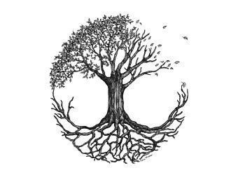 Tree Of Life Tattoo Men, Tree Of Life Drawing, Tree Of Life Tattoo Design, Grinch Tattoo, Yggdrasil Tattoo, Line Drawing Tattoos, Tree Tattoo Men, Roots Tattoo, Tree Of Life Artwork