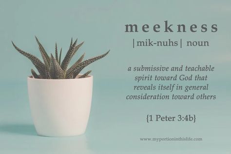 Fruit Of The Spirit Quotes, Meekness Bible, Meekness Quotes, Fruit If The Spirit, Inspirational Definitions, Bible Definitions, Christlike Attributes, Free Sermons, Bible Dictionary