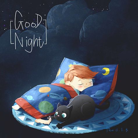 Sleep Illustration, Sweet Dreams My Love, Night Illustration, Beautiful Good Night Images, Cute Good Night, Slaap Lekker, Good Night Gif, Good Night Blessings, Good Night Greetings