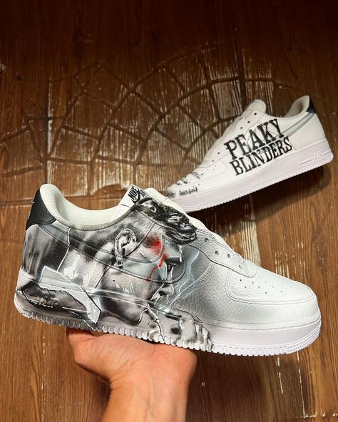 Peaky Blinders Air Force 1 Custom Check more at https://danielcustoms.com/product/peaky-blinders-air-force-1-custom-7/ Shoes Nike Air Force, Custom Sneakers Diy, Af1 Custom, Air Force 1 Shoes, Air Force Shoes, Custom Af1, Art Shoes, Brand Sneakers, Air Force 1 Custom