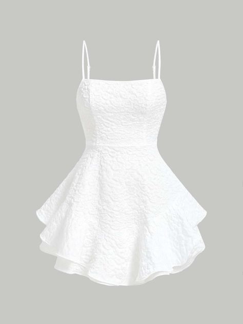 White Outfits Ideas, Simple Dresses Casual, White Cami Dress, Promotion Dresses, Cute White Dress, Tie Dye Mini Dress, White Homecoming Dresses, Preppy Dresses, Shein Dress