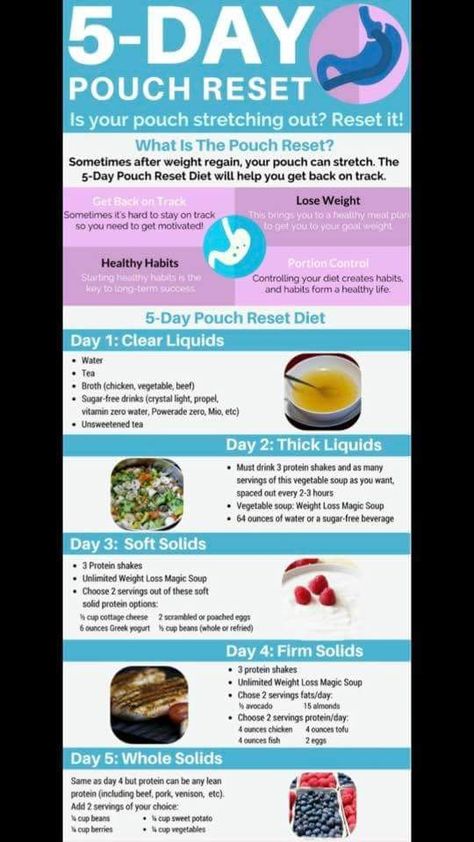 Lap Band Diet Plan, Vsg Reset, Bariatric Pouch Reset, Stomach Pouch, Gastric Bypass Meal Plan, 5 Day Pouch Reset, Liquid Diet Plan, Vsg Diet, Gastric Bypass Sleeve Pre Op Liquid Diet