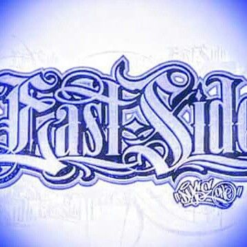 Eastside! Eastside Tattoo Fonts, Sureno Drawings, Eastside Tattoo, Gangster Lettering, East Side Tattoo, Gangster Letters, School Lettering, Graffiti Alphabet Wildstyle, Calligraphy Tattoo Fonts