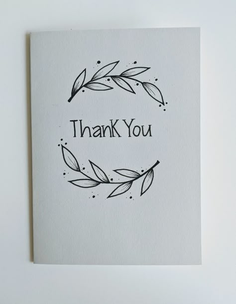 Cute Greeting Cards Hand Drawn, Hand Lettered Thank You, Thank You Doodles Hand Drawn, Drawn Thank You Cards, Thank You Cards Calligraphy, Card Ideas Thank You, Hand Drawn Cards Simple, Easy Thank You Cards Diy, Hand Drawn Thank You Cards