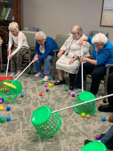 Trinity Hills of #Knoxville residents had so much fun playing Hungry Hippos! #seniorliving #seniorcare Assisted Living Activities, Memory Care Activities, Senior Living Activities, Nursing Home Activities, Senior Games, Elderly Activities, Activity Director, Hungry Hippos, Senior Activities