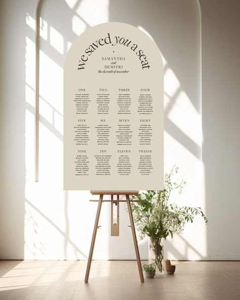 Slate Arch Seating Chart – A Modern Wedding Save Your Seat Wedding Sign, And At Every Table I'll Save You A Seat Wedding, Wedding Table Seating Cards, Guest Table Ideas Wedding, Wedding Guest Board Seating Charts, Wedding Seating Chart Design, Wedding Seating Assignments, Wedding Seating Chart Christmas, Menus Wedding Table