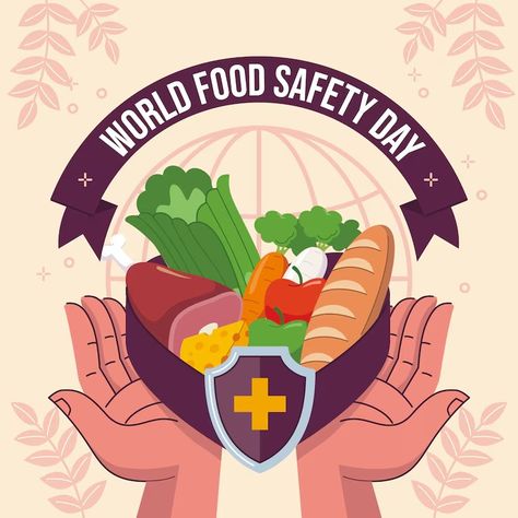 Free Vector | Flat world food safety day illustration Food Safety Posters, World Food Safety Day, Food Safety Day, World Food Day, Flat World, Importance Of Food, Nutrition Month, Cross Road, Health Poster