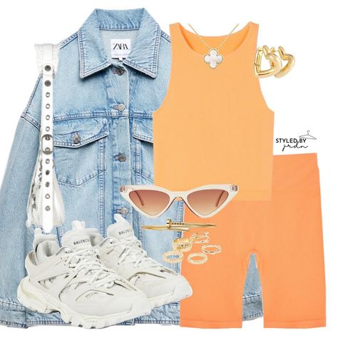 STYLEDBYJRDN on Instagram: “if u dont buy one of these primark sets in a different colour every time u go in what u doing?? 🍊🍊 shorts & top @primark jacket @zara…” Primark Sets, Primark Shorts, Balenciaga Trainers, Air Port Outfit, Balenciaga Sunglasses, Zara Bags, Virtual Stylist, Virtual Fashion, Birthday Wishlist