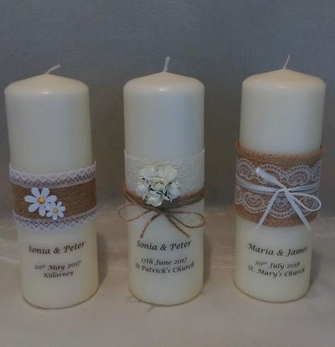 Wedding Candles Ireland Personalized Candles Diy, Candle Memorial, Wedding Candles Diy, Gem Candles, Unity Candles, Memorial Ideas, Christening Candle, Wedding Unity Candles, Wedding Unity