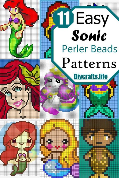 Sonic Perler Bead Mermaid Perler Beads, Sonic Perler Beads, Perler Bead Creations, Melt Beads Patterns, Graph Crochet, Console Gaming, Bead Creations, Perler Crafts, Perler Beads Ideas