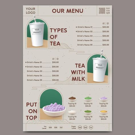 Beverage Menu Design, Drink Menu Design, Soda Recipe, Drink Menu, The Minimalist, Menu Design, Vector Art, For Free, Cafe