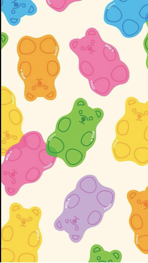 #notmine#colorful#wallpaper Gummy Wallpaper Aesthetic, 8.5 X 11 Background Aesthetic, Gummy Bear Background, Gummy Bears Illustration, Gummy Bear Painting Easy, Gummy Wallpaper, Gummy Bear Wallpaper Iphone, Gummy Bear Painting, Gummy Bear Wallpaper