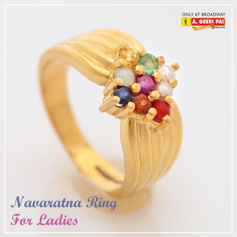 Navaratna Rings For Ladies, Navaratna Ring For Women, Navaratna Ring, Gold Ideas, Jewellery Diamond, Gold Rings Fashion, Gold Fashion Necklace, Rings Fashion, Bridal Gold Jewellery Designs