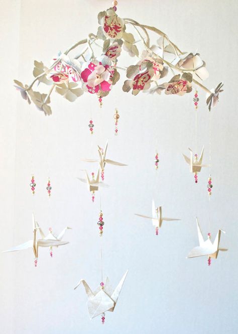 Paper crane mobile