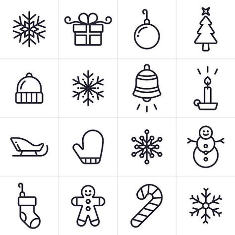 Christmas Small Drawings, Christmas Clipart Black And White, Ornament Clipart, White Xmas Tree, Easy Christmas Drawings, Christmas Drawings, White Christmas Ornaments, Christmas Illustrations, Christmas Doodles