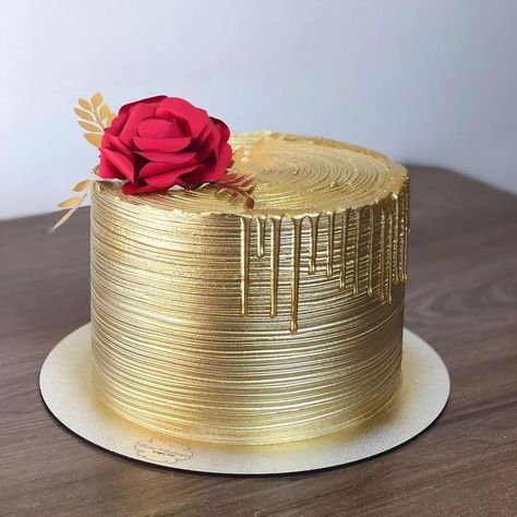 Glow Cake, Golden Birthday Cakes, Birthday Cake Roses, Teen Bedroom Ideas, Modern Birthday Cakes, Golden Cake, Wedding Anniversary Cakes, Gold Birthday Cake, Happy Birthday Cake Images