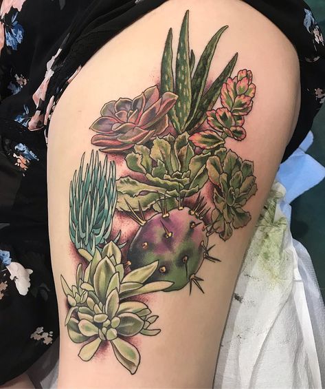 Cactus And Floral Tattoo, Succulent Floral Tattoo, Succulent Tattoos For Women, Cactus Tattoo Sleeve, Succulent Back Tattoo, Succulent Shoulder Tattoo, Succulent Tattoos, Succulent Tattoo, Desert Tattoo