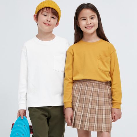 Discover great products at the best prices at Dealmoon. Uniqlo Soft Brushed Crew Neck Long-Sleeve T-Shirt. Price:$19.90 at Uniqlo Uniqlo Kids, Fair Isle Cardigan, School Collection, One Piece Outfit, Styling Ideas, Long Sleeve Pyjamas, Brushed Cotton, Layered Look, Relaxed Style