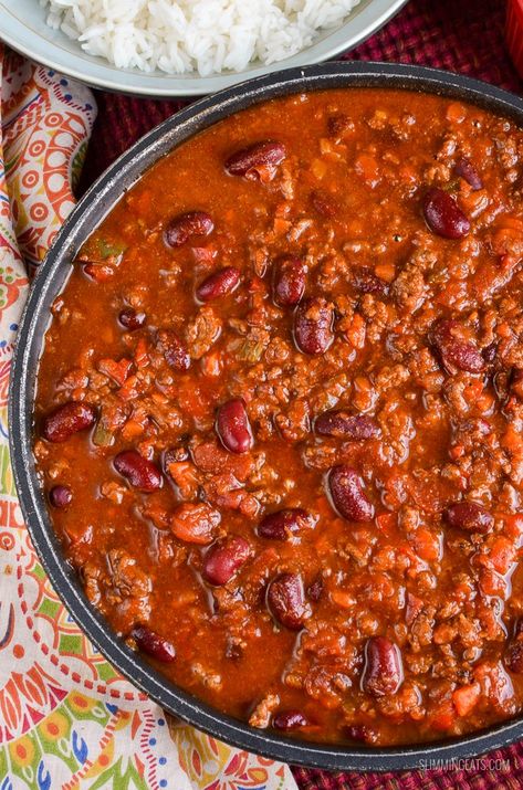 Quick Chili Recipe, Slimmers World Recipes, Mince Dishes, Chilli Con Carne Recipe, Nut Roast, Sw Recipes, Con Carne Recipe, Chilli Recipe, Chilli Recipes