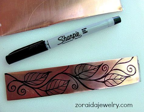 Acid Etching Metal, Copper Pipe Jewelry, Copper Pipe Projects, Etched Copper Jewelry, Etched Metal Jewelry, Etching Metal, Etched Jewelry, Diy Armband, Etched Copper