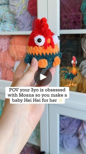 1.2M views · 210K reactions | Baby Hei Hei anyone? 😂

I wanted to make a quick Moana related crochet plush for my daughter yesterday but couldn’t find anything that I could make in under an hour 🫣

So I used @harucrochets No-Sew Bird pattern as a base and made some modifications to transform it into a baby Hei Hei. She was over the moon 🥰😍

Making little handmade gifts for my daughter is my favorite thing ever!!! 🫶

#crochetmoana #moanaheihei #heiheiplush #crochetheihei #heiheilovers #amigurumimoana #amigurumicrochet #chenilleyarn #crochetamigurumi #moanalovers #moanaplush #handmadegift | Jade Gauthier-Boutin | Opetaia Foa'i · We Know The Way Hei Hei Crochet Pattern, Moana Crochet Pattern, Hei Hei Crochet Pattern Free, Moana Crochet Pattern Free, Little Handmade Gifts, Knitted Crafts, Crochet Plush, Bird Pattern, For My Daughter