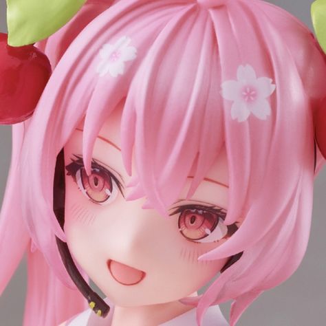 Sakura Miku Figure Icon, Miku Figure Icon, Sakura Miku Pfp, Sakura Miku Icon, Luigi Comic, Cherry Miku, Miku Figures, Sakura Miku, Doll Plushies