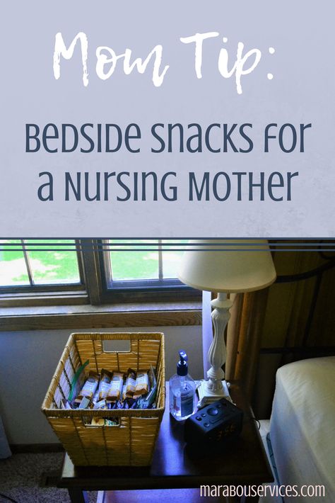 Snacks for a Nursing Moms : New moms, especially those that breastfeed, pack quite an appetite! Make nighttime waking more bearable by putting together an accessible bedside snack basket! :: Marabou Services  #postpartum #breastfeeding #postpartummothers #breastfeedingmothers #bedside #bedsidesnacks #FEEDME Bedside Snacks, Snacks For Breastfeeding Moms, Snacks For Breastfeeding, Breastfeeding Snacks, Sport Nutrition, Breastmilk Storage Bags, Pumping Moms, Baby Sleep Problems, Nursing Mother