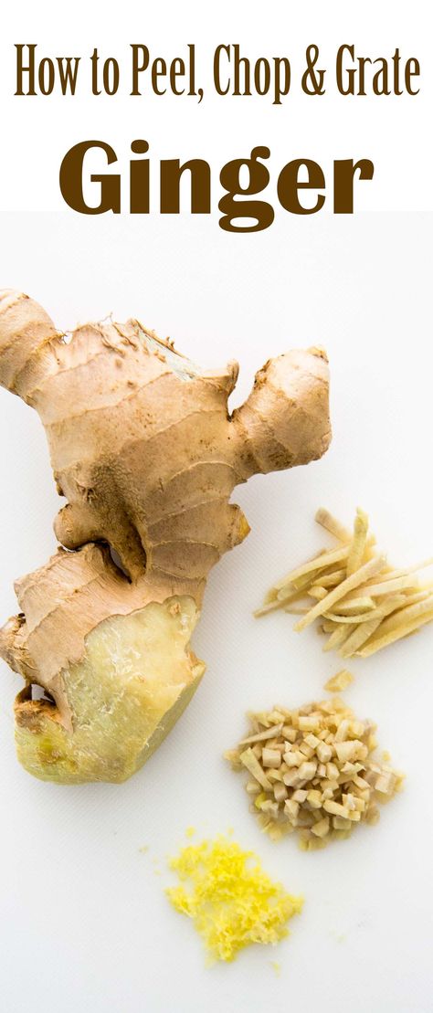 How to easily peel, slice, julienne, chop, mince, and grate ginger root. #howto #ginger