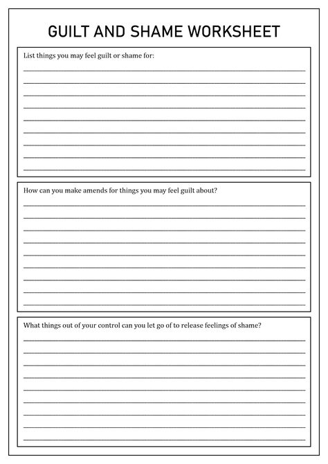 Shame Spiral Worksheet, Shame Therapy Activities, Family Therapy Worksheets Printables, Guilt And Shame Worksheet, Shame And Guilt Worksheets, Smart Recovery Worksheets, Self Love Therapy Activities, Trigger Worksheet, Boundaries Worksheet Mental Health