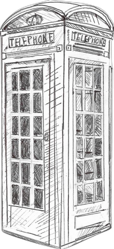 London Telephone Box. Biro. Sketch. with some pencil shading Telephone Box Drawing, Telephone Sketch, London Police, Telephone Box, Telephone Booth, Pencil Shading, Phone Box, Police Box, Phone Booth