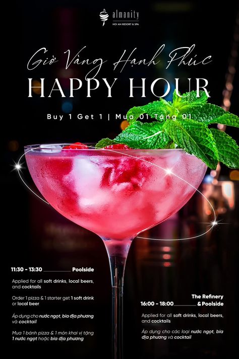 Restaurant Event Poster, Restaurant Post Design, Happy Hour Poster, Wedding Alcohol, Bistro Design, Beer Tower, Drink Poster, Cocktail Photos, Ads Creative Advertising Ideas